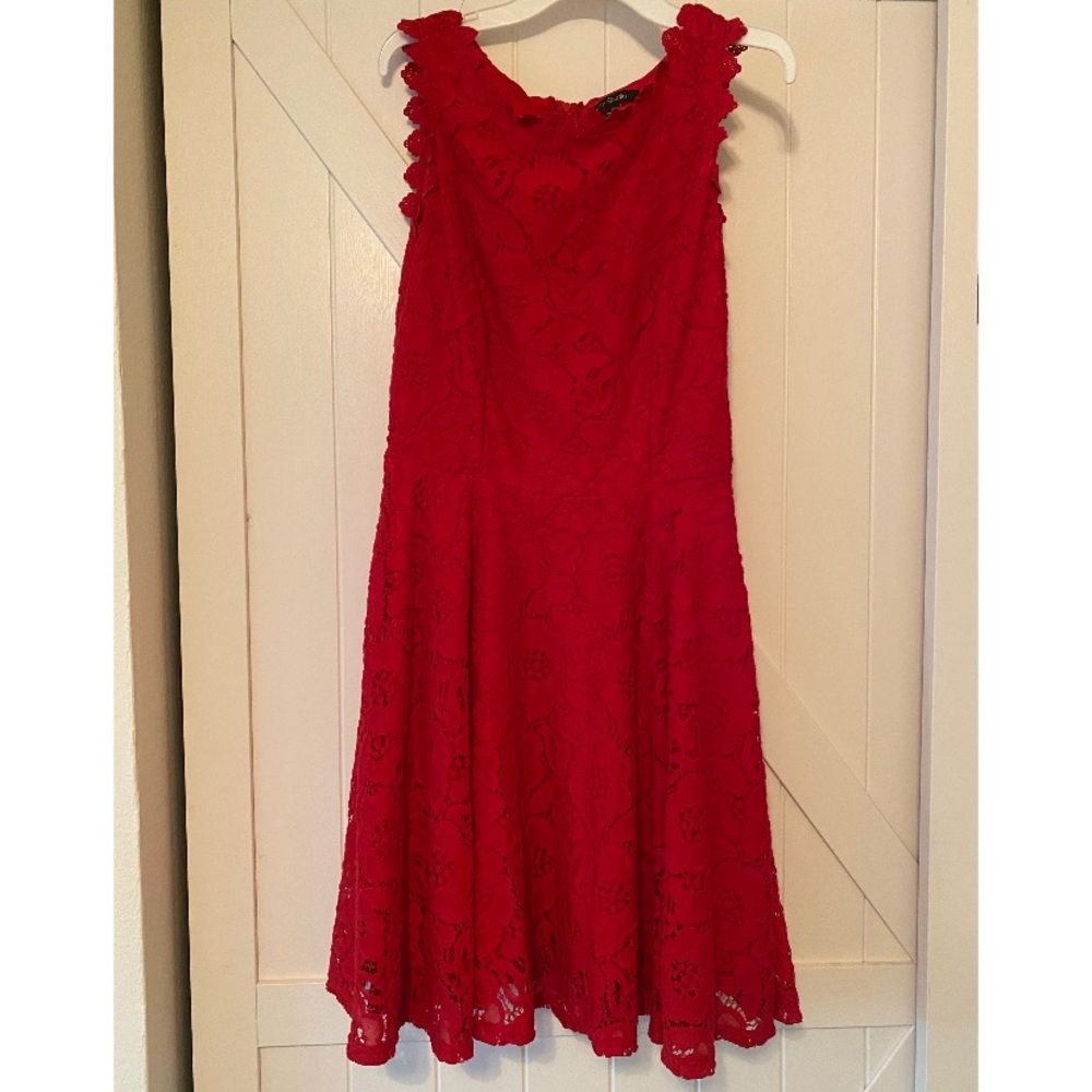 Super Pretty Hot Red Floral Dress